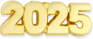 PinMart Year 2025 Gold Anniversary Graduation Cut-Out Enamel Lapel Pin