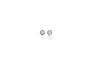 Planish bezel diamond studs