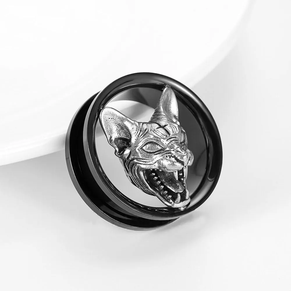 Plugs For Ears,Ear Tunnels1 Pair Black Ear Gauges Piercing Screw Fit Tunnels Ear Plugs Hypoallergenic Stainless Steel Expander Earrings Jewelry