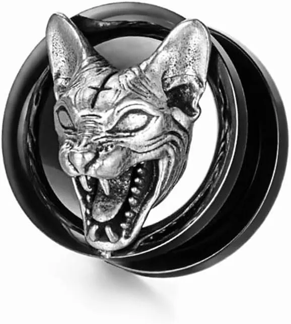 Plugs For Ears,Ear Tunnels1 Pair Black Ear Gauges Piercing Screw Fit Tunnels Ear Plugs Hypoallergenic Stainless Steel Expander Earrings Jewelry