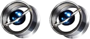 Plugs For Ears,Ear Tunnels1 Pair Blue Planet Ear Plugs Tunnels 316 Stainless Steel Ear Gauges Expander Fashion Piercing Body Jewelry