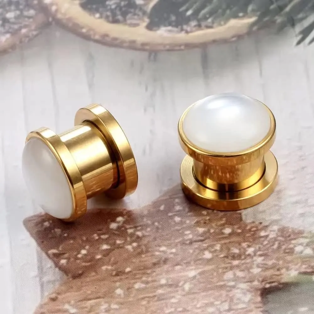 Plugs For Ears,Ear Tunnels2 PCS 6mm-16mm Hypoallergenic 316 Stainless Steel Single Flared Ear Gauges Plugs Screw Ear Tunnels Plugs Body Piercing Jewelry