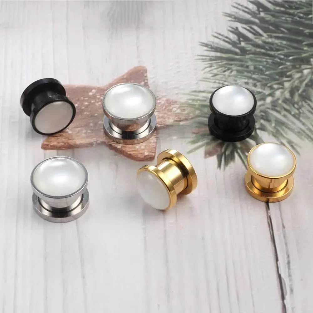 Plugs For Ears,Ear Tunnels2 PCS 6mm-16mm Hypoallergenic 316 Stainless Steel Single Flared Ear Gauges Plugs Screw Ear Tunnels Plugs Body Piercing Jewelry