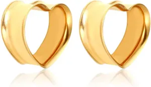 Plugs For Ears,Ear Tunnels2 PCS Heart-Shaped Tunnels Ear Stretcher 316L Stainless Steel Ear Plugs Ear Tunnels Gauges Stretcher Expander 8mm-30mm