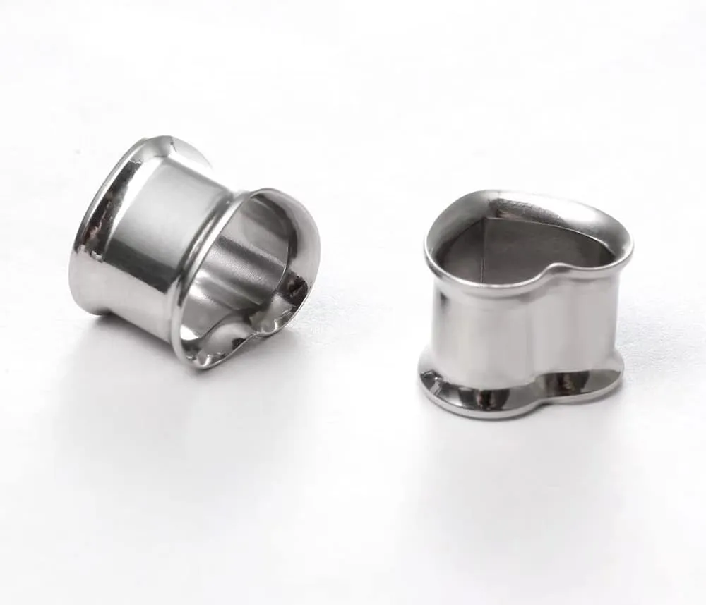 Plugs For Ears,Ear Tunnels2 PCS Heart-Shaped Tunnels Ear Stretcher 316L Stainless Steel Ear Plugs Ear Tunnels Gauges Stretcher Expander 8mm-30mm