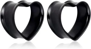 Plugs For Ears,Ear Tunnels2 PCS Heart-Shaped Tunnels Ear Stretcher 316L Stainless Steel Ear Plugs Ear Tunnels Gauges Stretcher Expander 8mm-30mm