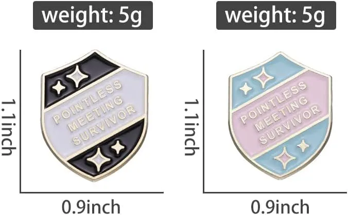Pointless Meeting Survivor Enamel Lapel Pin Workplace Sarcasm Achievement Series Metal Badge Brooch For Backpacks and Coat