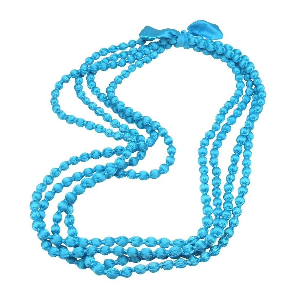 Portia Silk Satin Handmade Beads | Cornflower Blue