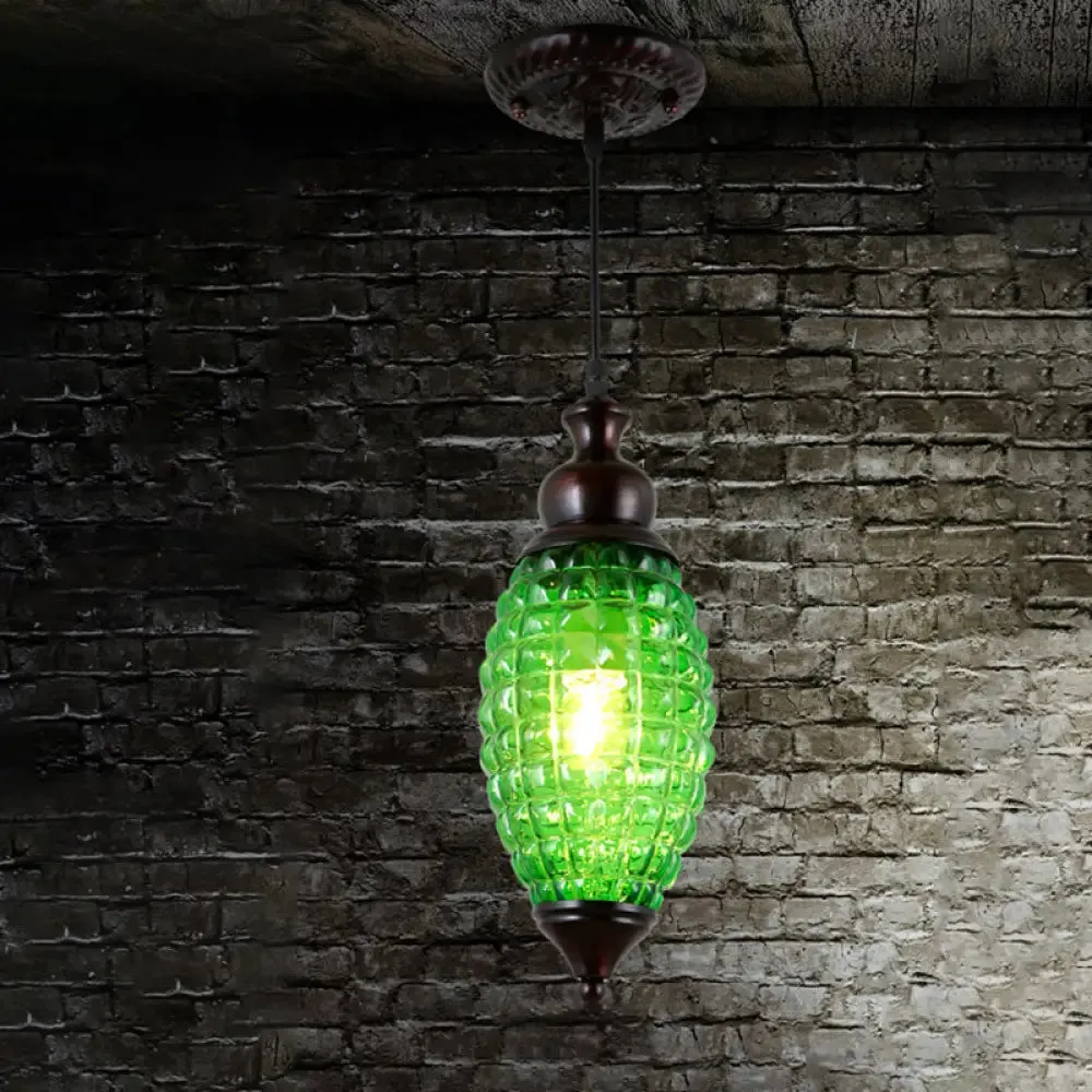 Prismatic Glass Drop Pendant Light - Elongated Pink/Yellow/Brown - Ideal for Restaurants