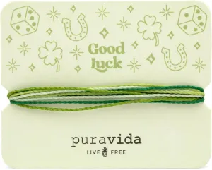 Pura Vida Bracelets Gift Good Luck Card Friendship Charm Bracelet Stack, Green