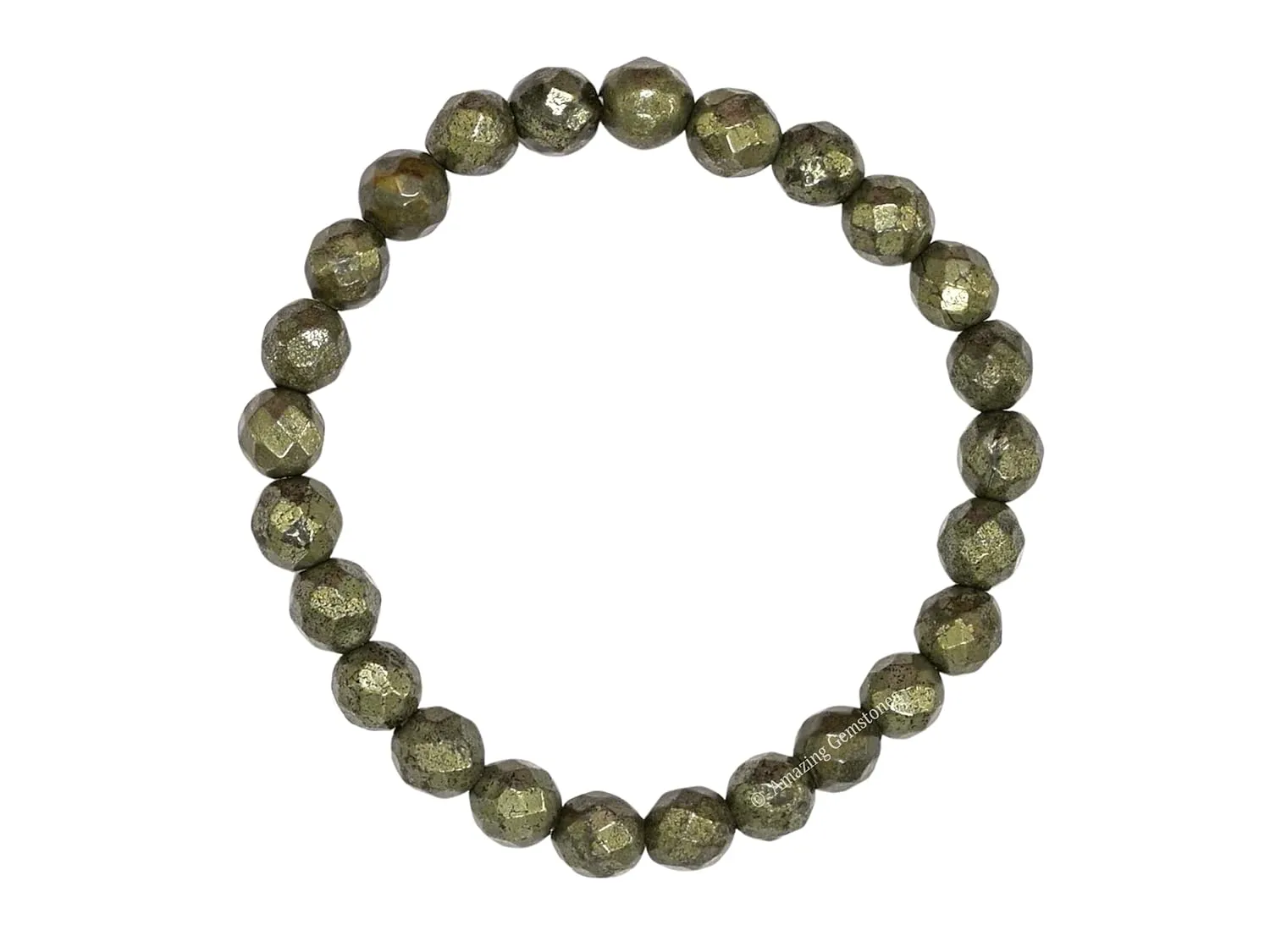Pyrite Bracelet for Women - Chakra Mens Bracelet Protection Crystals and Healing Stones - Blessing Bracelet Spiritual Meditation Gift Christmas Stocking Stuffers (Faceted Beaded Bracelet)