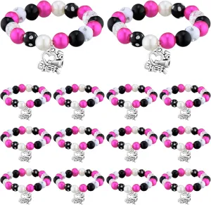 Quelay 12 Pcs Cheer Bracelet Cheerleader Gifts Cheerleading Charm Bracelet Bulk Cheer Jewelry for Cheerleaders Coaches or Team
