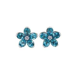 "Sophia" SWISS BLUE TOPAZ STUDS