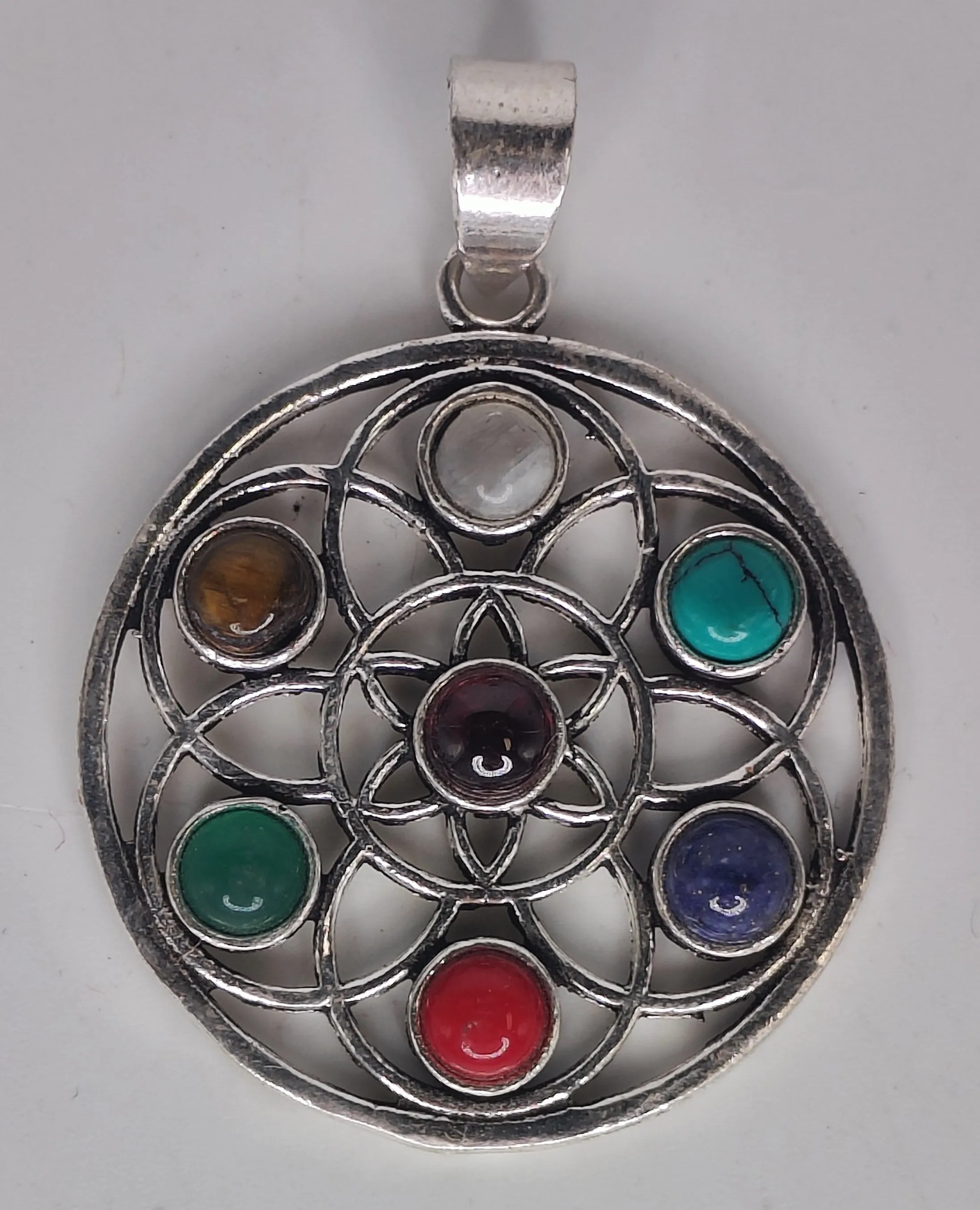 Rainbow Chakra Mandala Kala Pendant