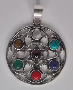 Rainbow Chakra Mandala Kala Pendant