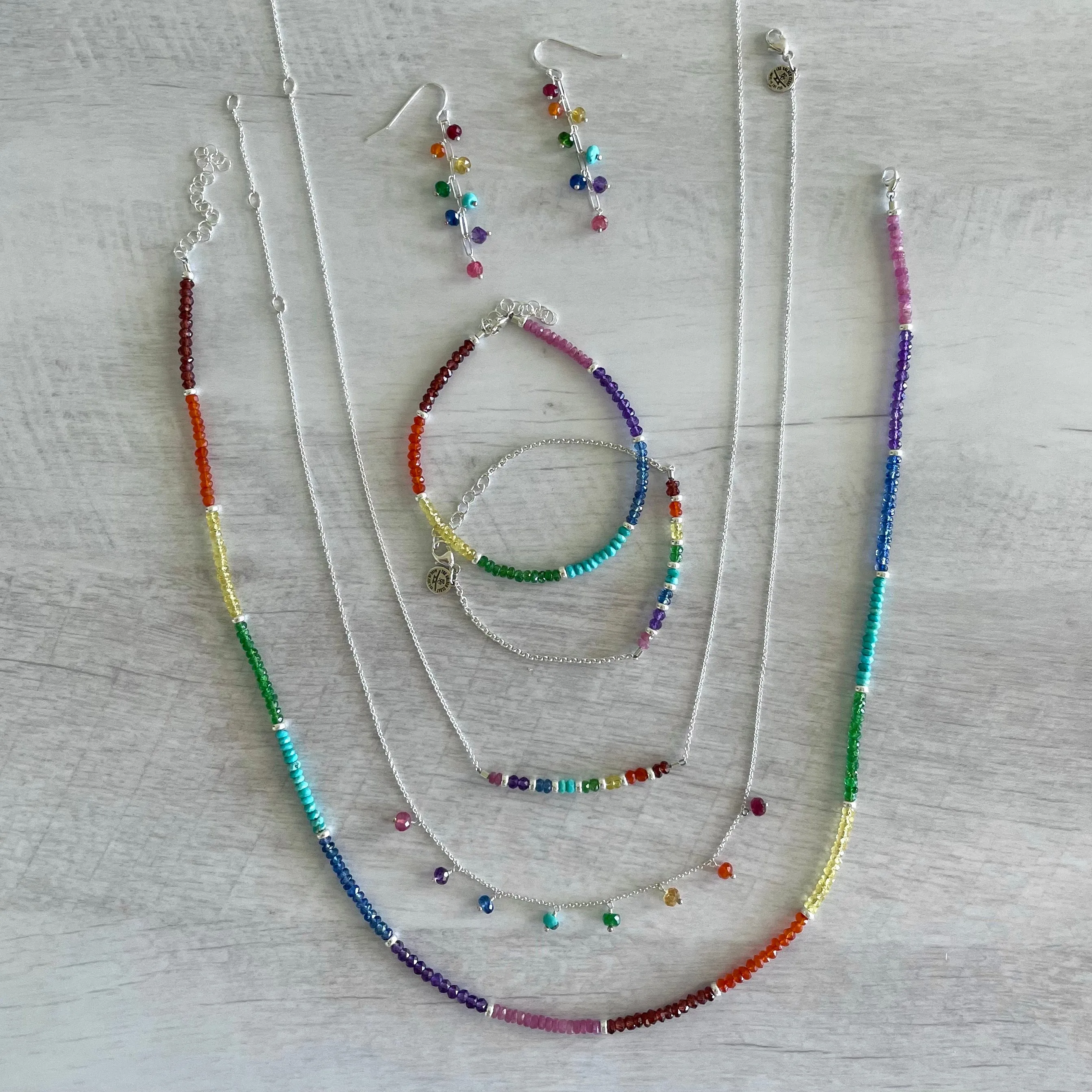 Rainbow Gemstone Beaded Necklace