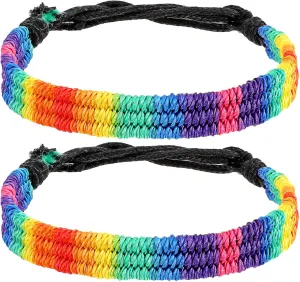 Rainbow LGBT Pride Bracelet Wristband for Lesbian Gay Bisexual, Stretch Elastic Band, LGBTQ Pride Wrist Bands Bracelets Adjustable Friendship Bracelet