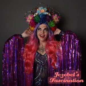 Rainbow Neon Light Up Fantasy Crown EDC Burning Man Festival Headpiece Rave Flower Child Trippy Costume Headdress Drag Queen Pom Pom Mardi Gras Cosplay Carnival Electric Forest Lisa Frank Colorful Glitter Metallic Parade