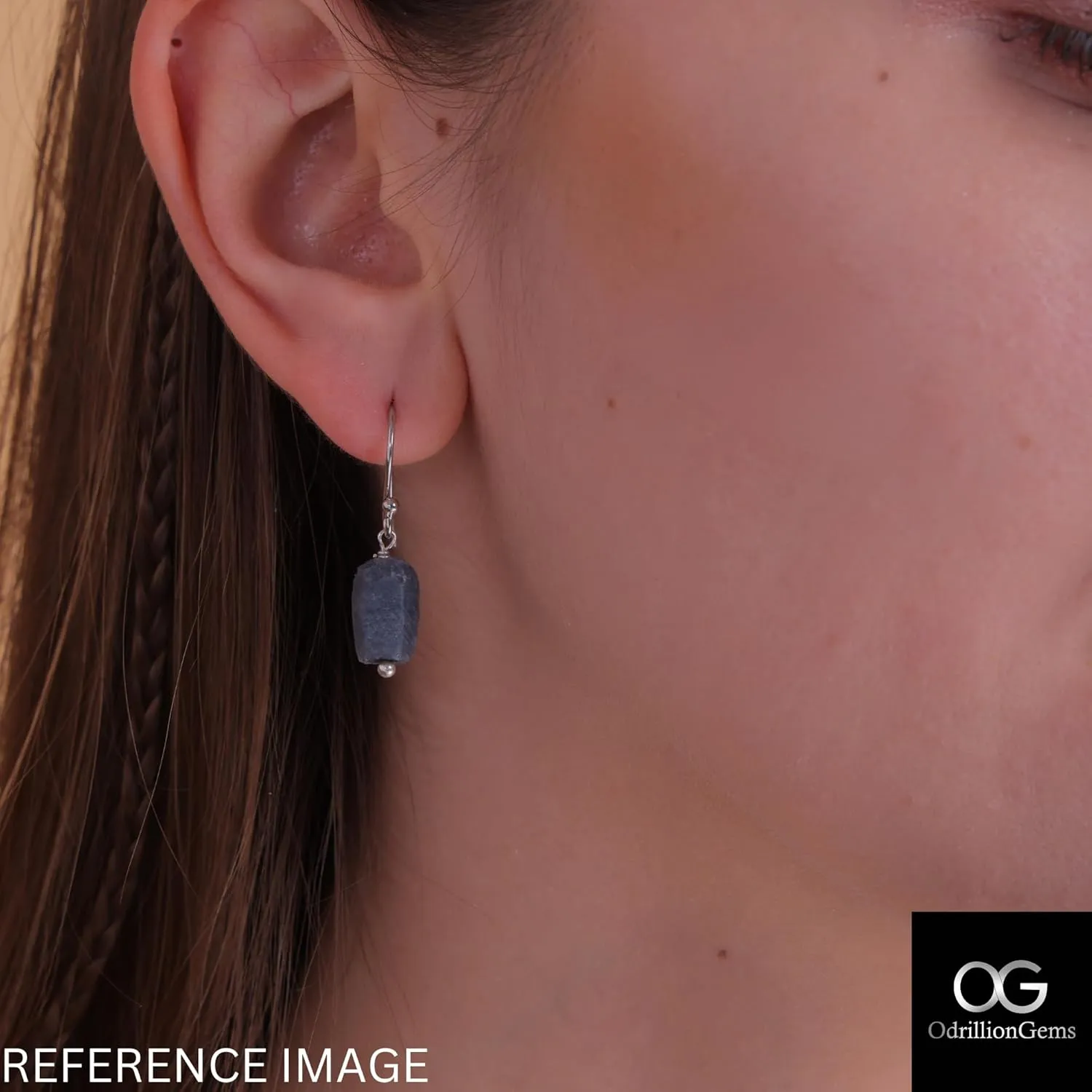 Raw Turquoise Gemstones Earrings, Organic Rough Turquoise, Minimalist Jewelry, Dangling Earrings, Rhodium Plated, 925 Sterling Silver, December Birthstones, Earrings for Women & Girls, Valentine Gift