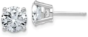 Real 14k White Gold 2.50ct. 4 Prong 7mm Colorless Moissanite Studs Earrings