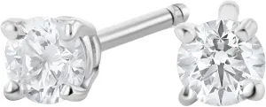 Real Diamond Stud Earrings for Women in 14K Gold  Round Brilliant Cut, H Color, SI1 Clarity  Four Prong Setting  Push Back Closure  Small Carat Weights (0.14CT to 0.50CT)