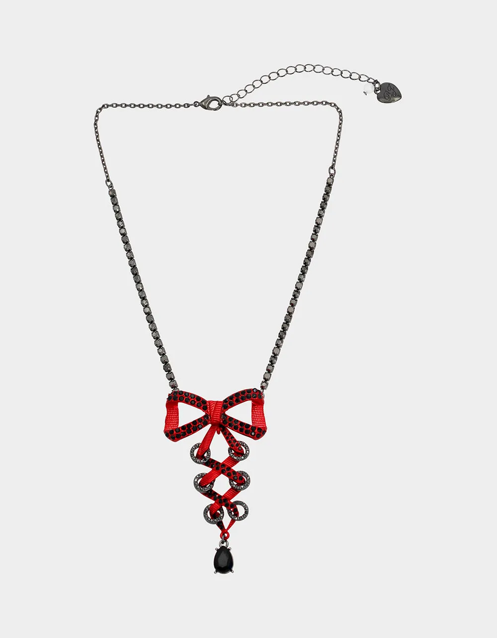 RED BOWS BOW CORSET PENDANT RED