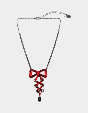 RED BOWS BOW CORSET PENDANT RED