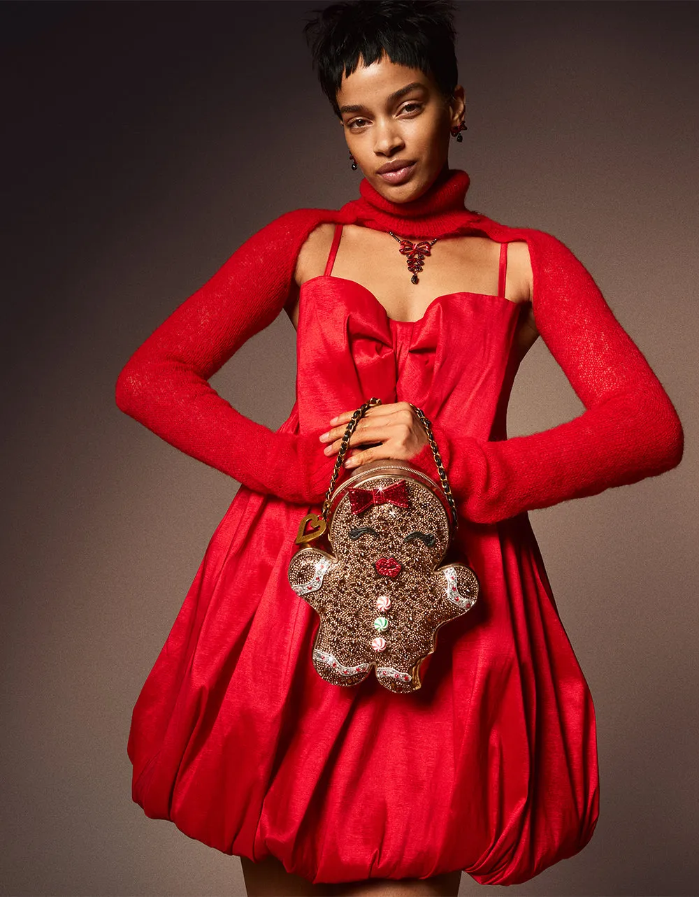 RED BOWS BOW CORSET PENDANT RED
