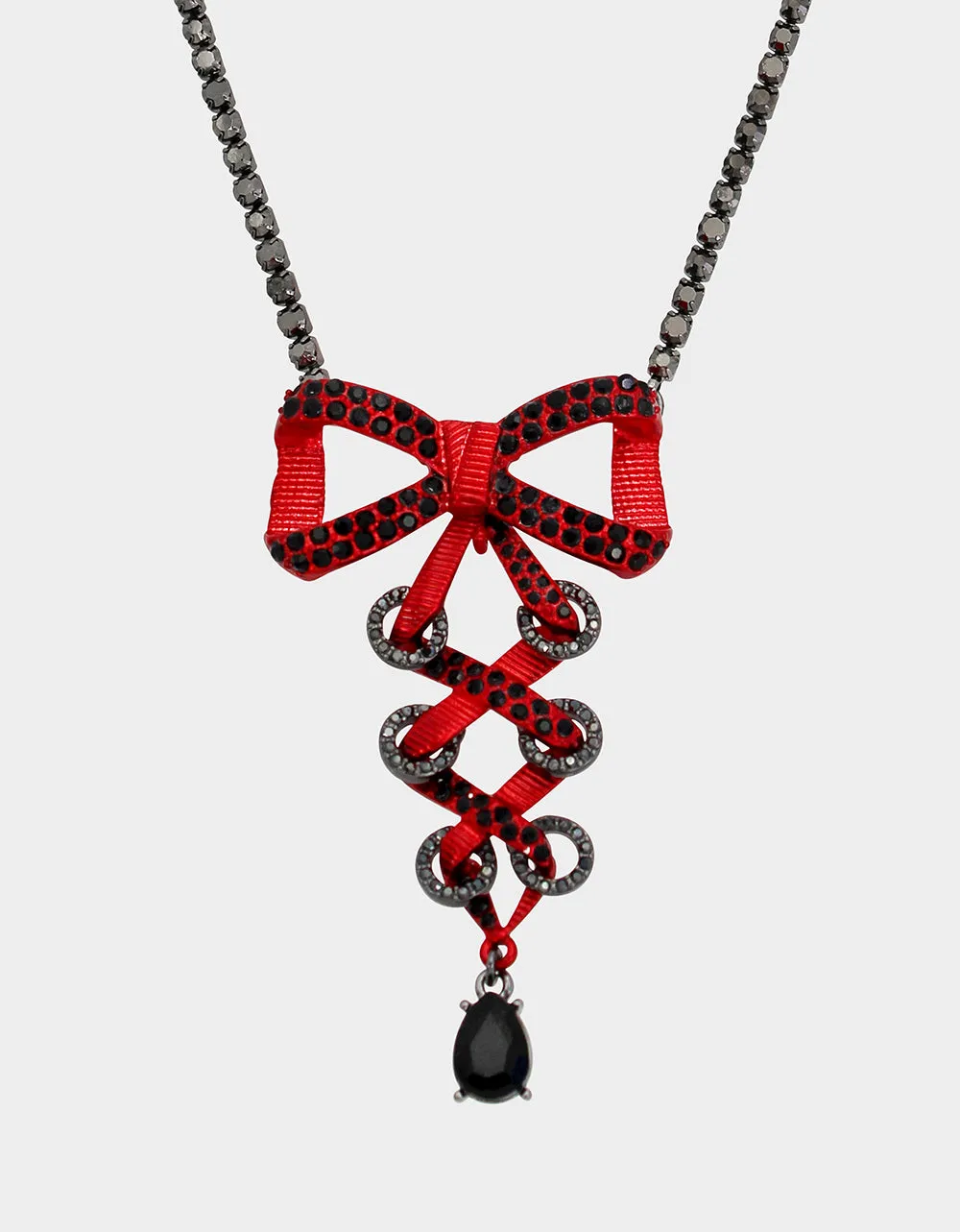 RED BOWS BOW CORSET PENDANT RED