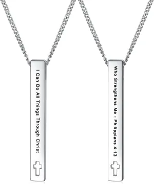 Rnivida Christian Bible Verse Bar Necklaces for Women, Religious Faith Inspirational Birthday Jewelry Gift