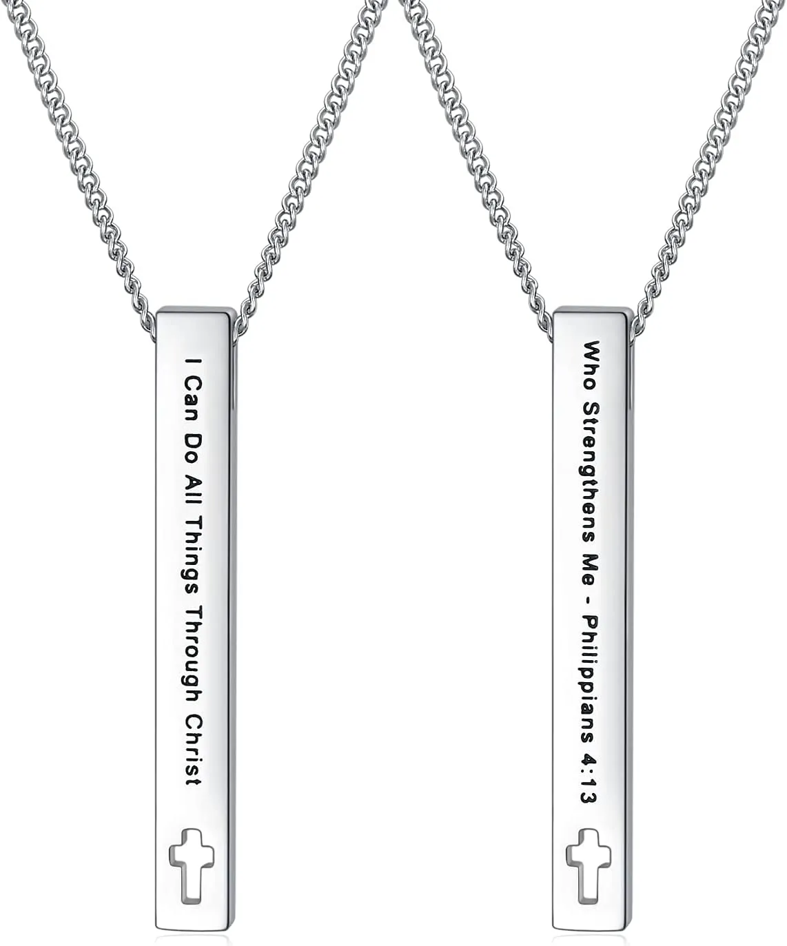 Rnivida Christian Bible Verse Bar Necklaces for Women, Religious Faith Inspirational Birthday Jewelry Gift