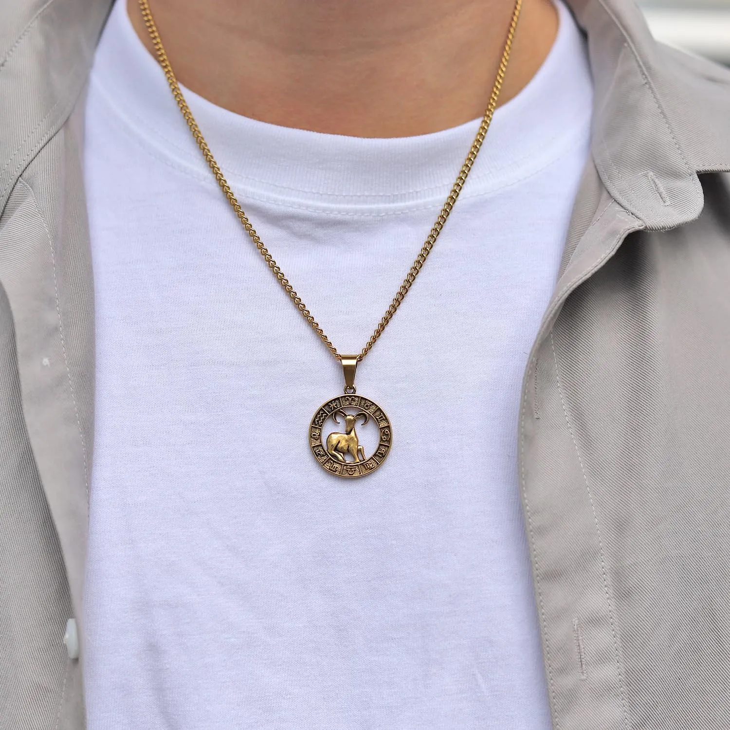 Rnivida Zodiac Sign Necklaces,Constellation Necklace Pendant for Women and Men Personalized Astrology Jewelry