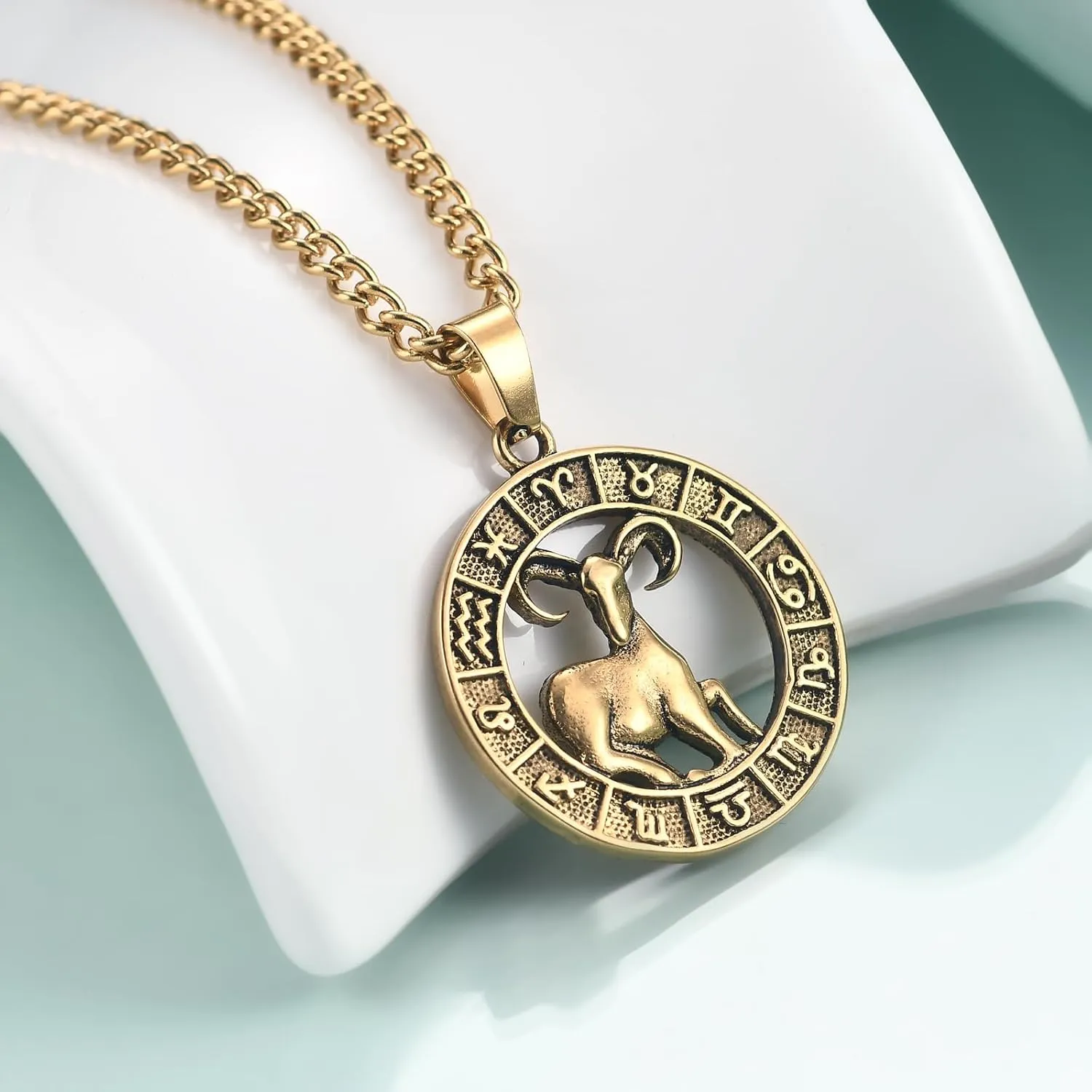Rnivida Zodiac Sign Necklaces,Constellation Necklace Pendant for Women and Men Personalized Astrology Jewelry