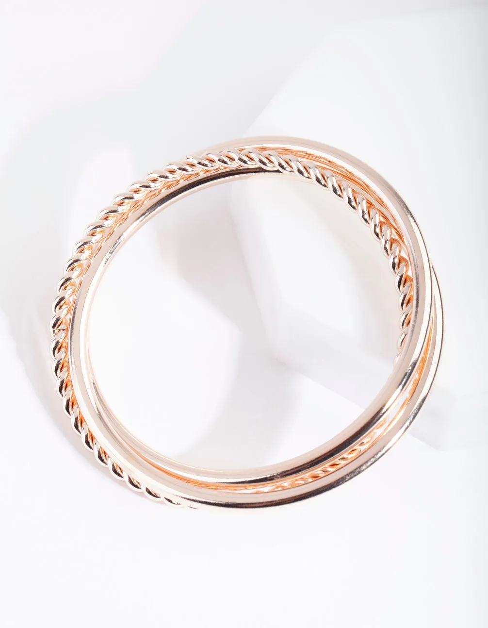 Rose Gold Russian Twist Bangle Set