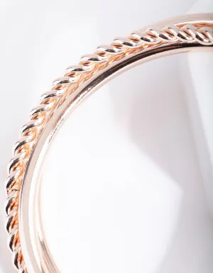 Rose Gold Russian Twist Bangle Set