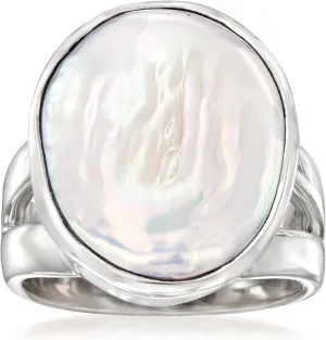 Ross-Simons 16.5-17.5mm Cultured Biwa Pearl Ring in Sterling Silver