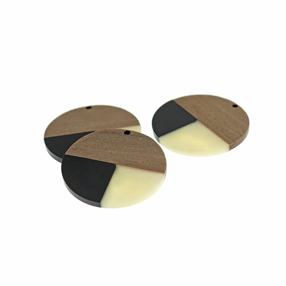 Round Natural Wood and Resin Charm - Choose Your Color!