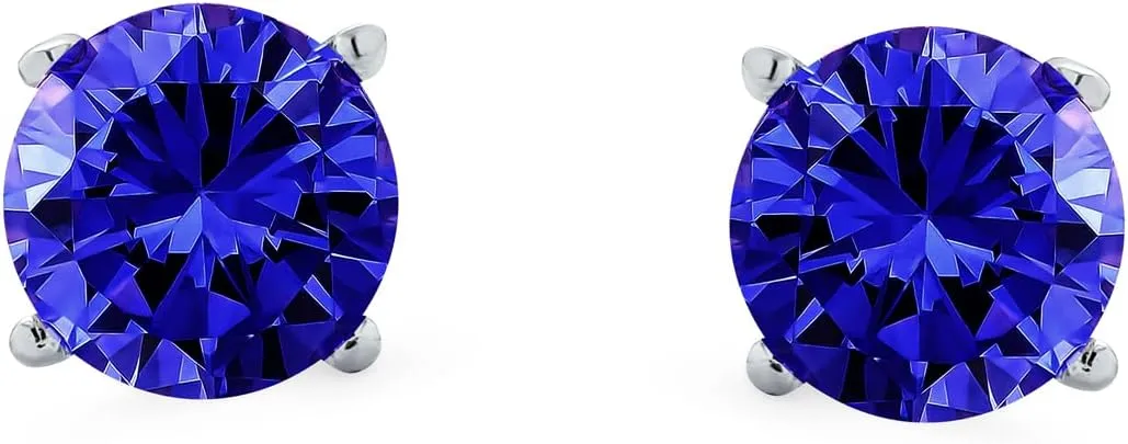Round Solitaire Brilliant Cut AAA CZ Stud Earrings Screw back For Men Women Rose Gold Plated .925 Sterling Silver 5 6 7 8 9 MM