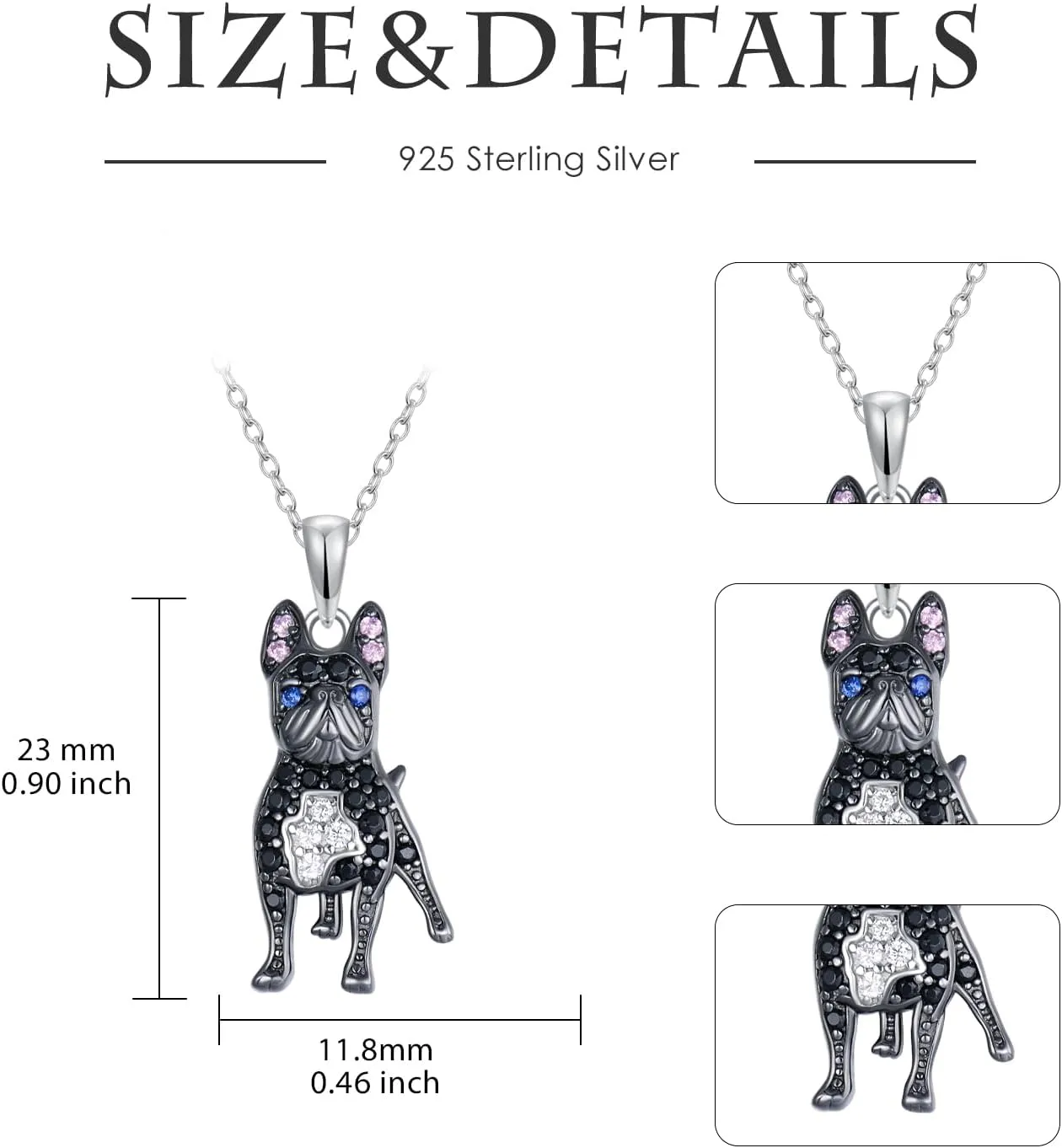 S925 Sterling Silver Dog Pendant Necklaces - 24 Breeds Corgi/Husky/Labrador/Shepherd for Women