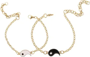 SAFIGLE Matching Couples Bracelets Adjustable Cord Bangle Set Beaded Friendship Couples Wristbands