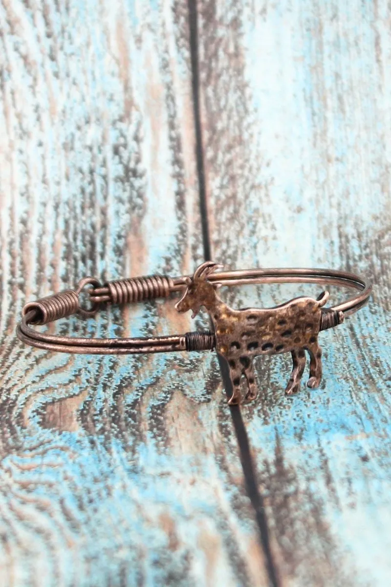 SALE! Burnished Coppertone Goat Wire Bangle