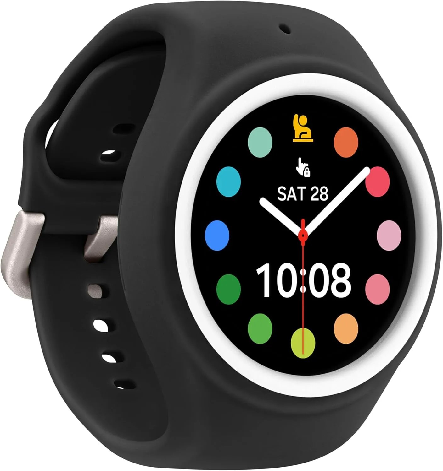SAMSUNG Galaxy Watch Kids 4, 5, 6, 7, FE Series Band, Smartwatch Replacement Strap for Kids, Silicone Small, GP-TYL305AMBBU, Black