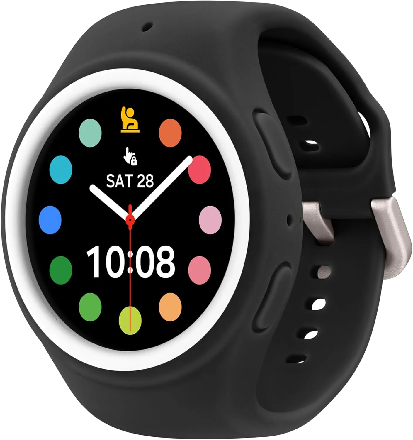 SAMSUNG Galaxy Watch Kids 4, 5, 6, 7, FE Series Band, Smartwatch Replacement Strap for Kids, Silicone Small, GP-TYL305AMBBU, Black
