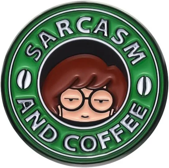 Sarcasm And Coffee Enamel Pin Coffee And Sarcastic Lovers Badge Brooch For Backpacks