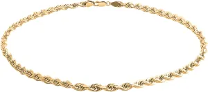 Savlano 14K Solid Gold Italian Chain Figaro, Rope, Mariner, Box, Cuban 14 Karat Anklet for Women Comes With Gift Box - Made in Italy