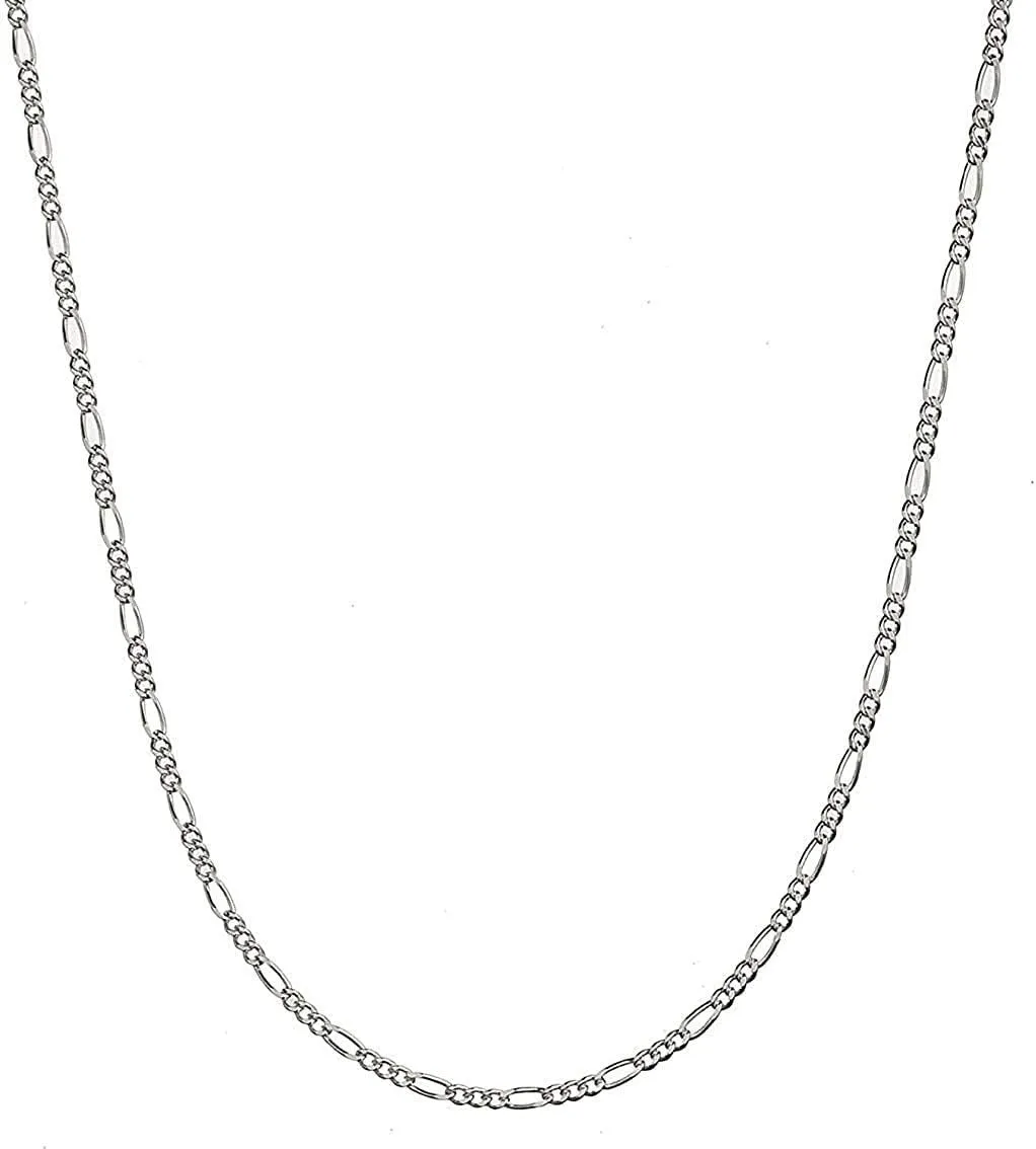 Savlano 925 Sterling Silver 2mm Italian Solid Figaro Link Chain Necklace Comes With a Gift Box for Men & Women - Made in Italy