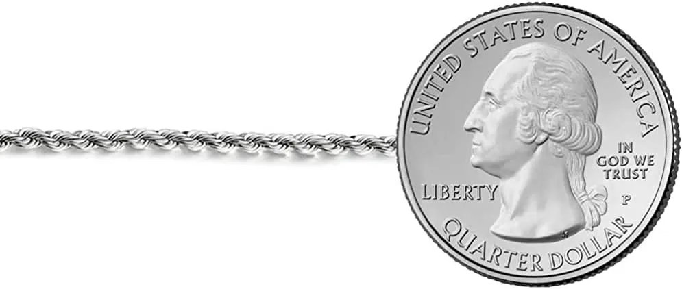 Savlano 925 Sterling Silver 2mm Solid Italian Rope Diamond Cut Twist Link Chain Necklace with a Gift Box for Men & Women - Made in Italy
