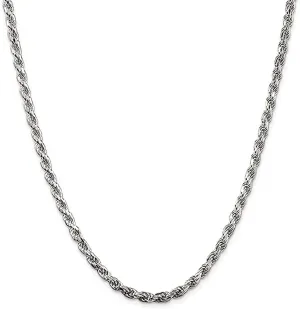 Savlano 925 Sterling Silver 3mm Solid Italian Rope Diamond Cut Twist Link Chain Necklace With a Gift Box For Men & Women - Made in Italy