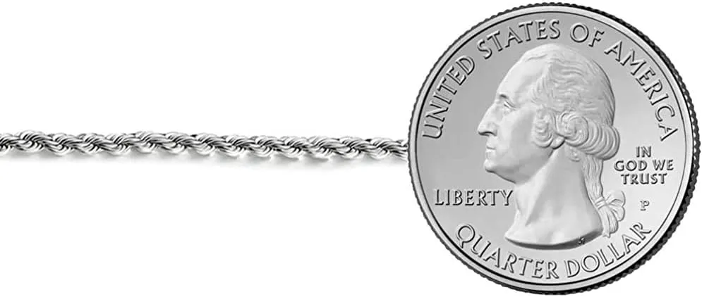 Savlano 925 Sterling Silver 3mm Solid Italian Rope Diamond Cut Twist Link Chain Necklace With a Gift Box For Men & Women - Made in Italy