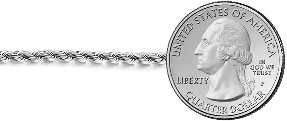 Savlano 925 Sterling Silver 4mm Solid Italian Rope Diamond Cut Twist Link Chain Necklace with Gift Box for Men & Women - Made in Italy